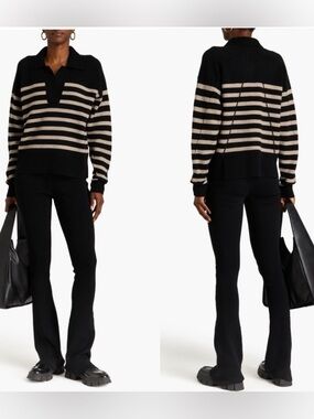 Rag & Bone Bridget striped wool-blend polo sweater Size XS
